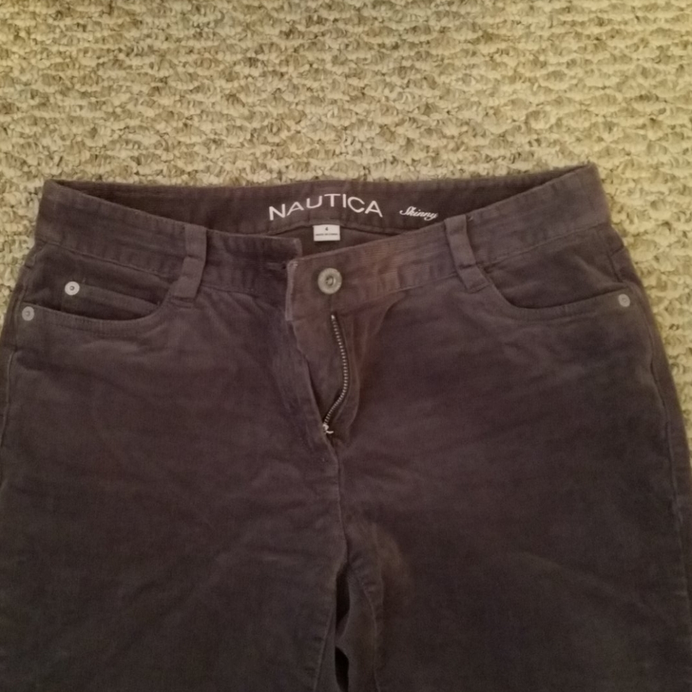 Grey Corduroy Nautica Skinny Straight Leg Jeans